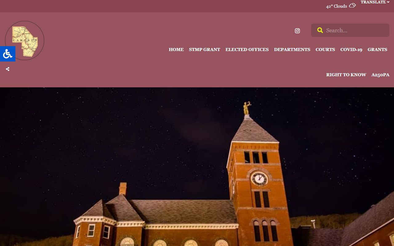 Cameron County official website homepage for police records access