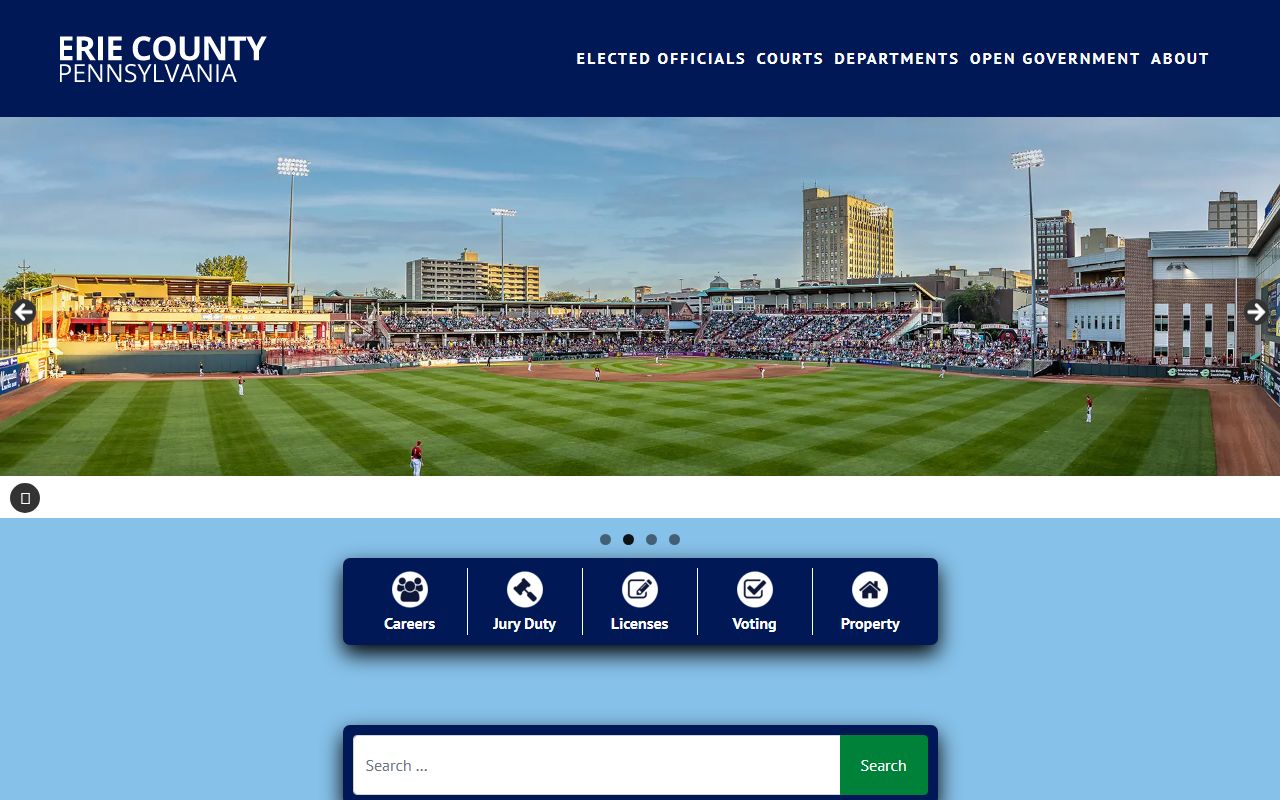 Erie County Pennsylvania official website with links to Sheriff services and police records departments