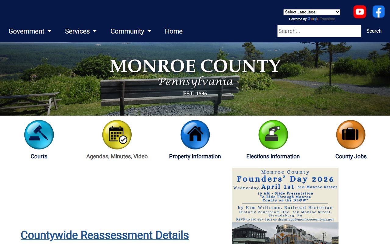 Monroe County official website for police records access