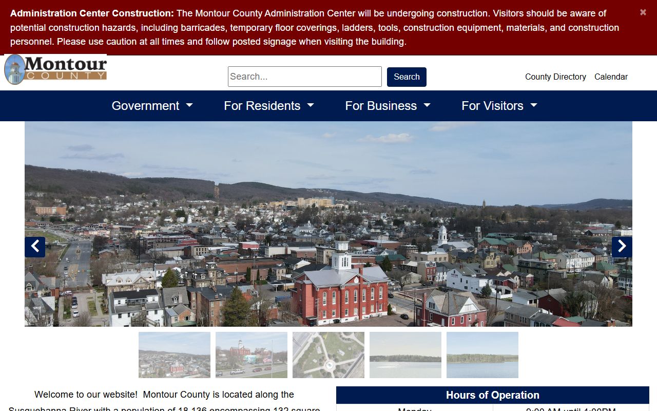 Montour County official website for police records access