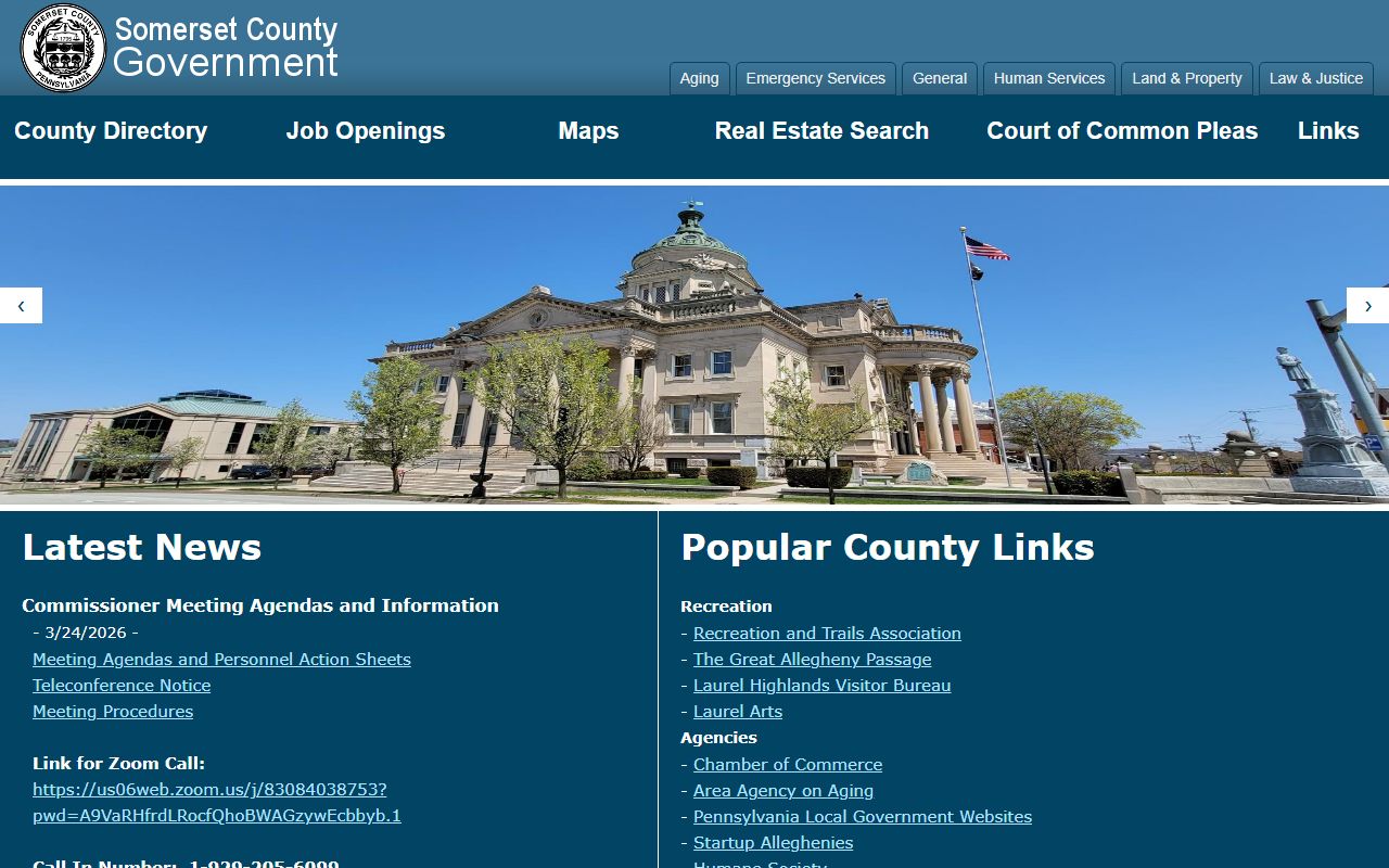 Somerset County official website for police records access