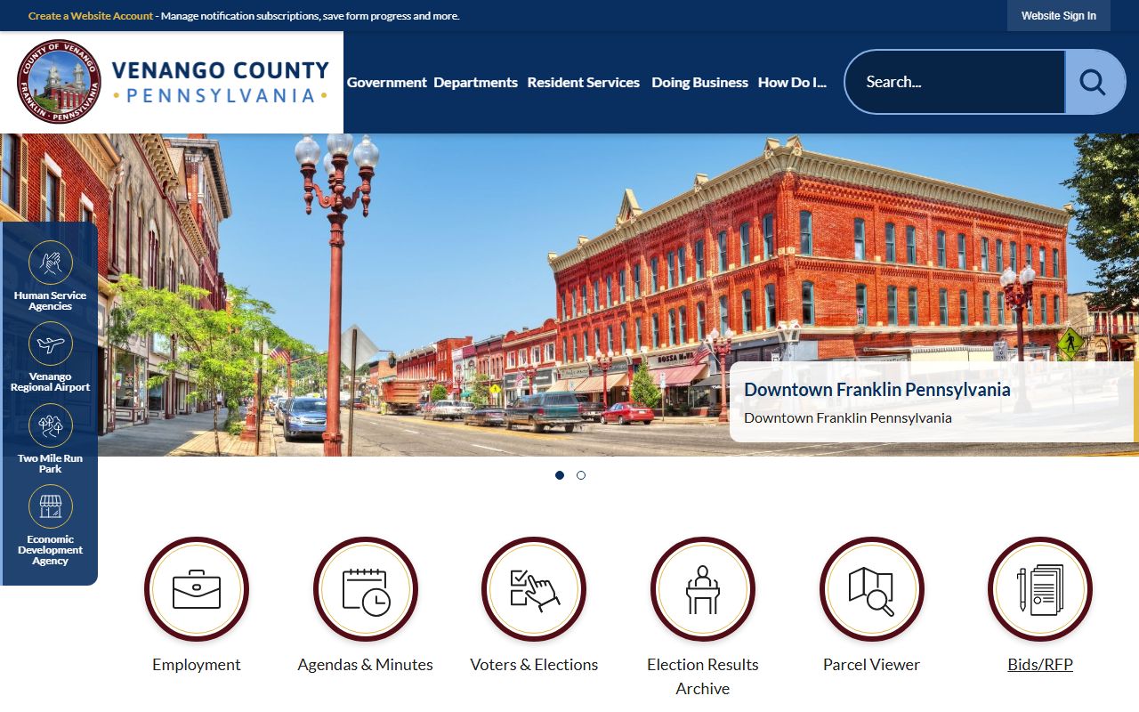 Venango County official website for police records access