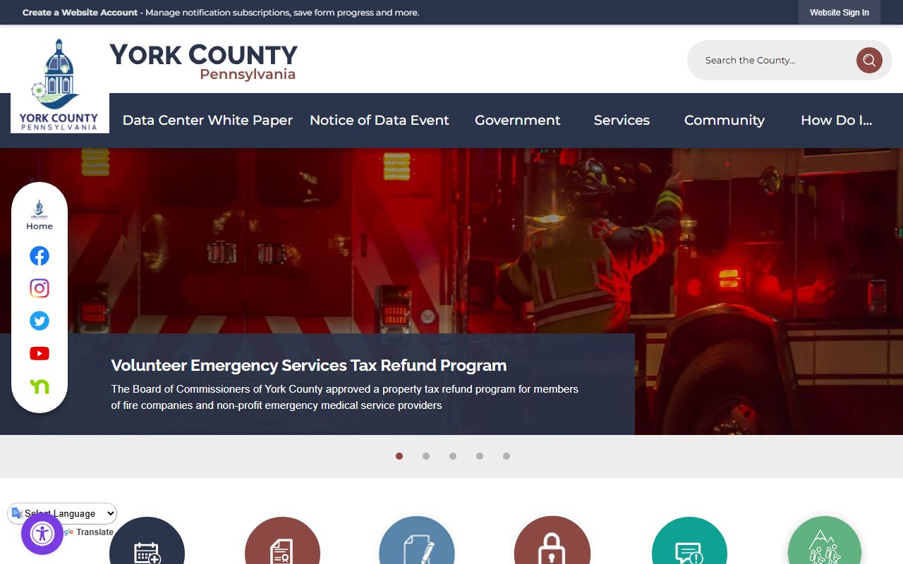 York County official website for police records access